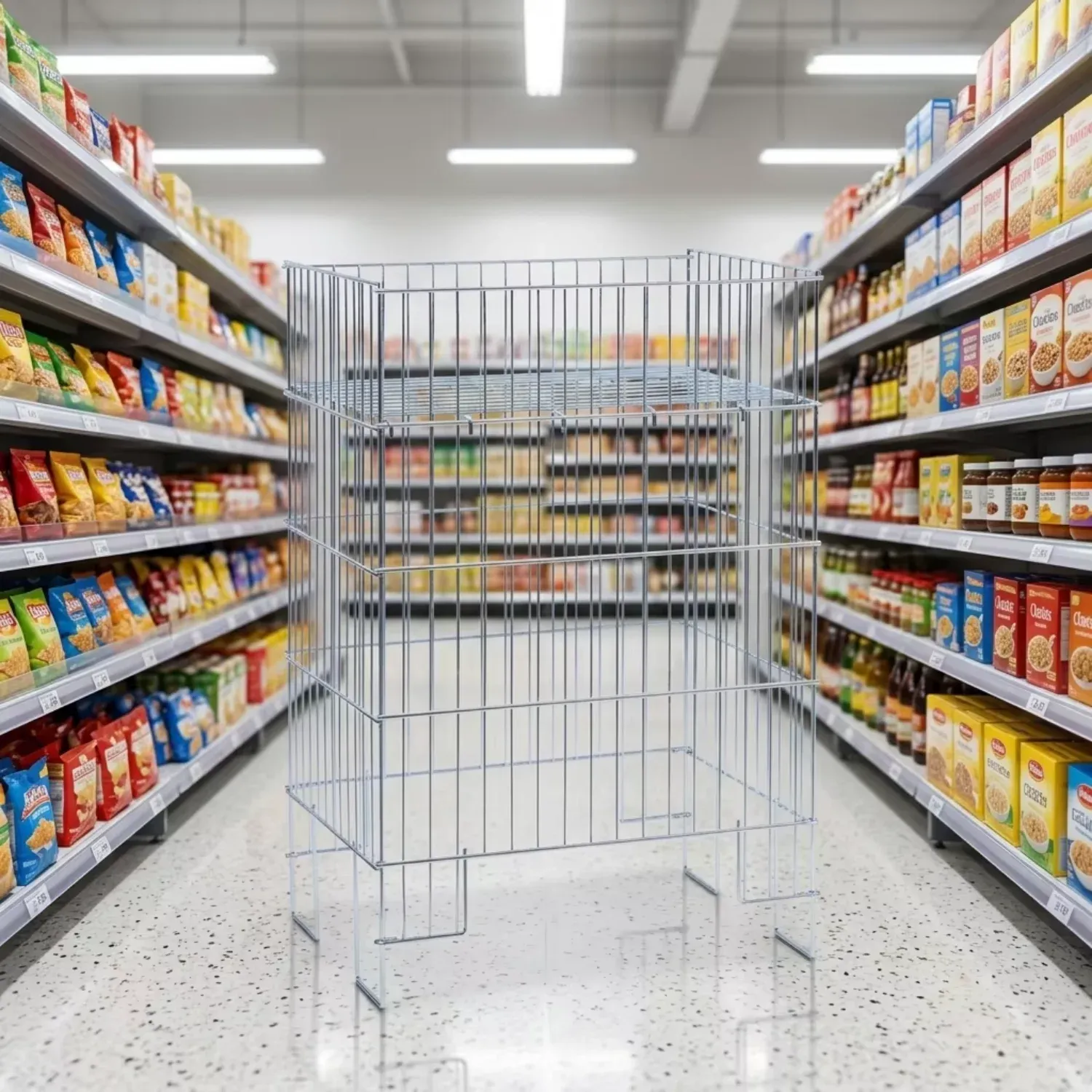 Supermarket Retail Store Produce Display Mesh Folding Lightweight Table detail 3