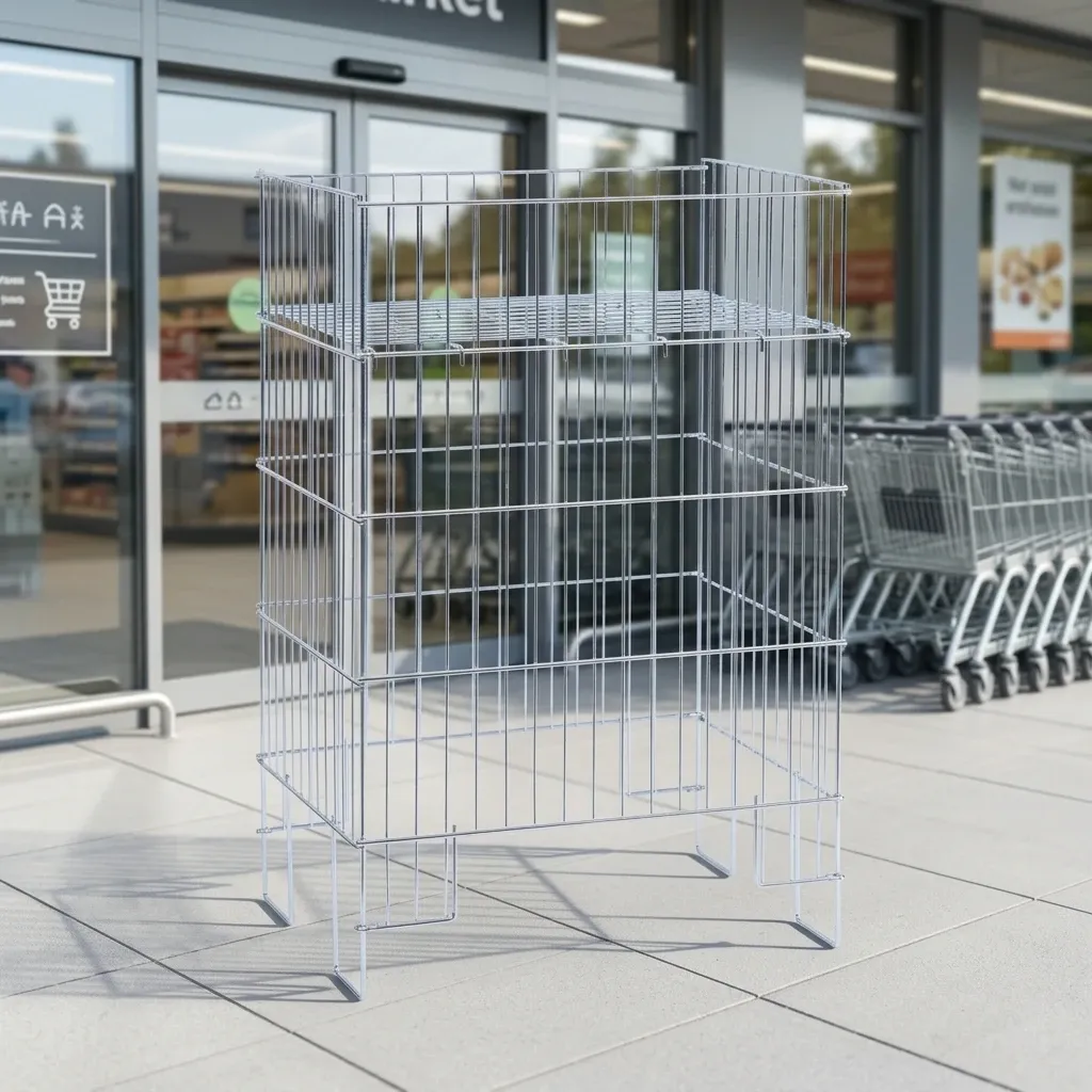 Supermarket Retail Store Produce Display Mesh Folding Lightweight Table
