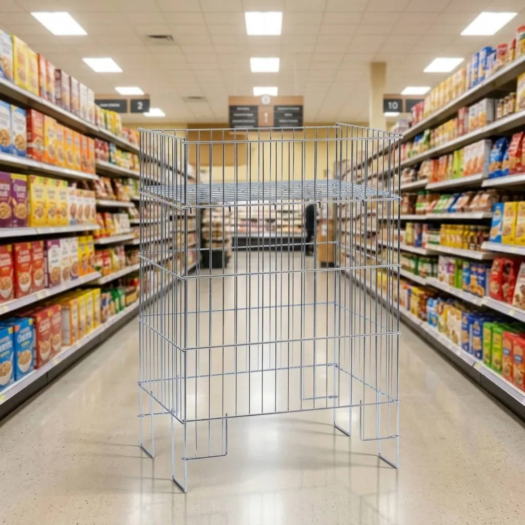 Supermarket Retail Store Produce Display Mesh Folding Lightweight Table photo 3