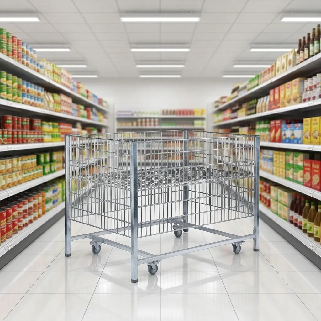 Supermarket Retail Store Produce Display Mesh Folding Table (LPT-81464) detail 3