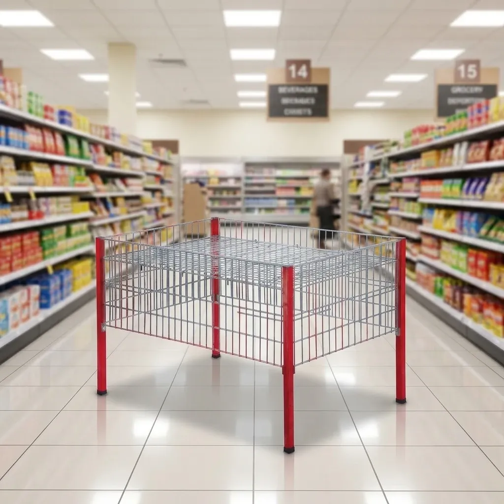 Mesh Folding Table for Supermarket Display Stand photo 1
