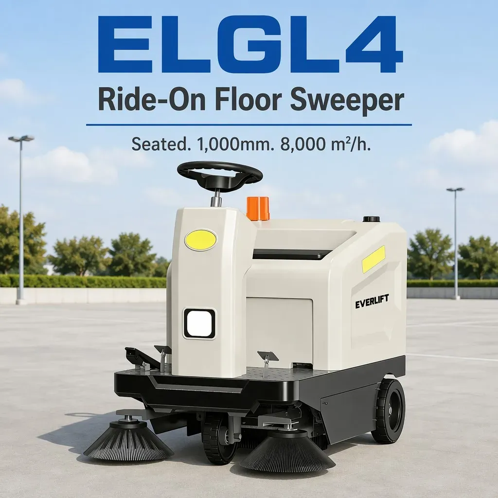 Compact 1000mm Ride-on Floor Sweeper 8000m²/h Hydraulic photo 1