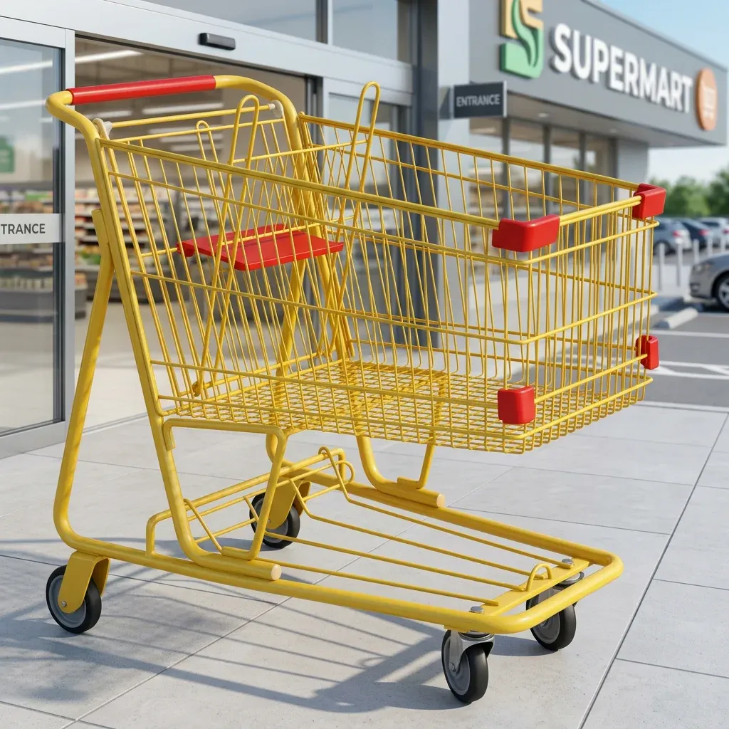 European Style Unfolding 4-Wheel Steel Wheeled Plastic Hand Trolley Mesh