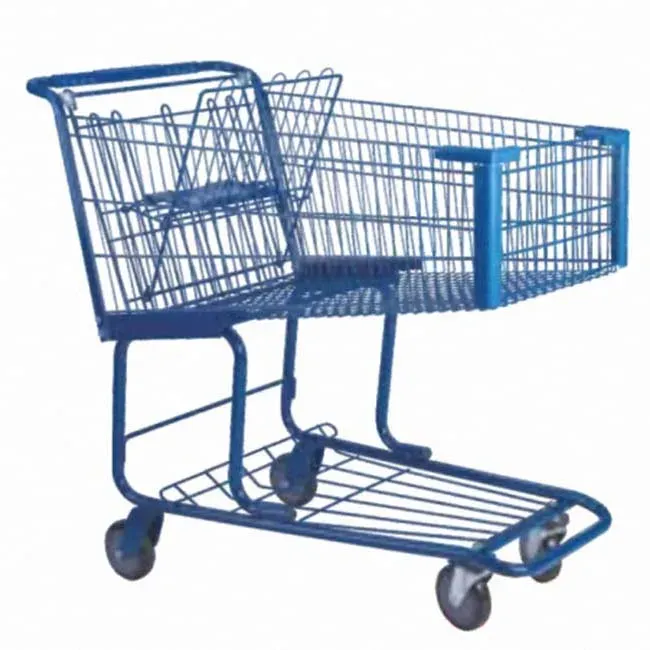 European Style Unfolding 4-Wheel Steel Wheeled Plastic Hand Trolley Mesh photo 4