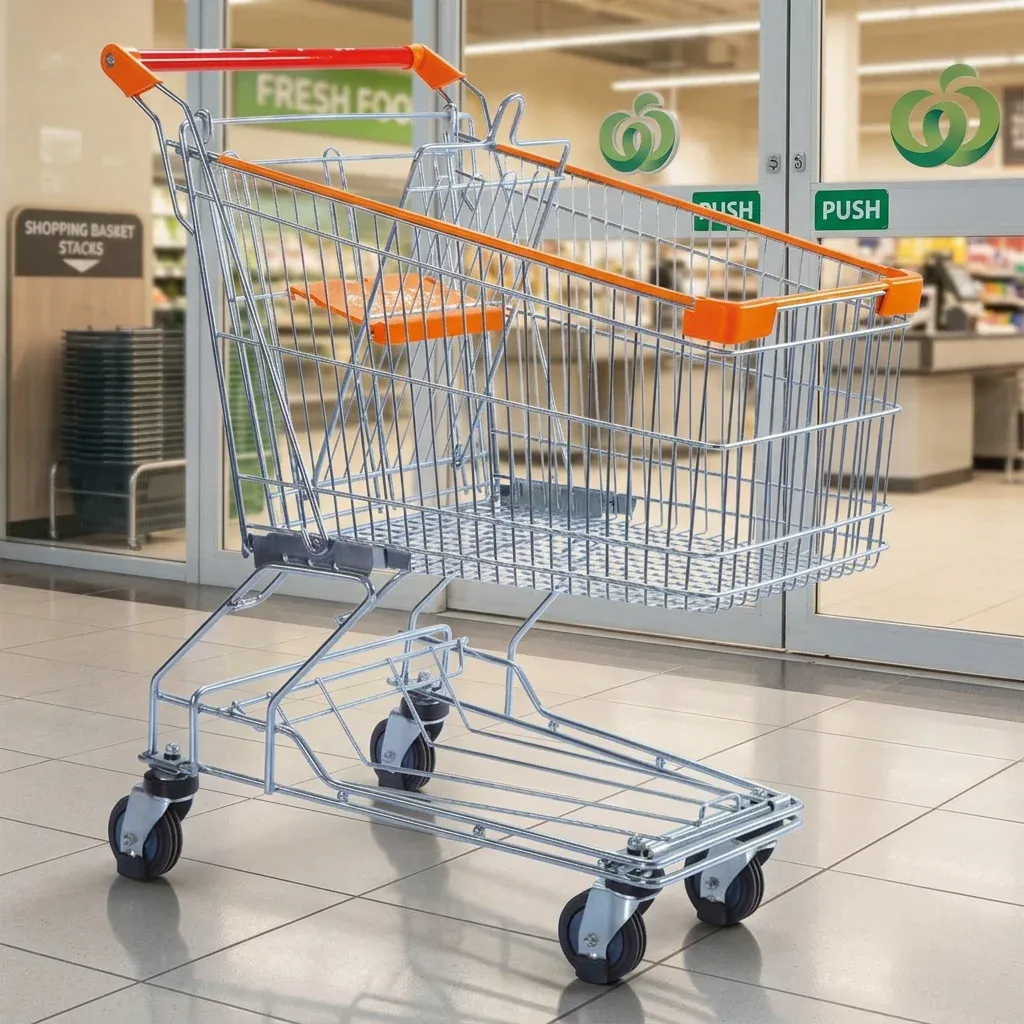 Asian Style Convenience Grocery Store 100L Metal Shopping Trolley
