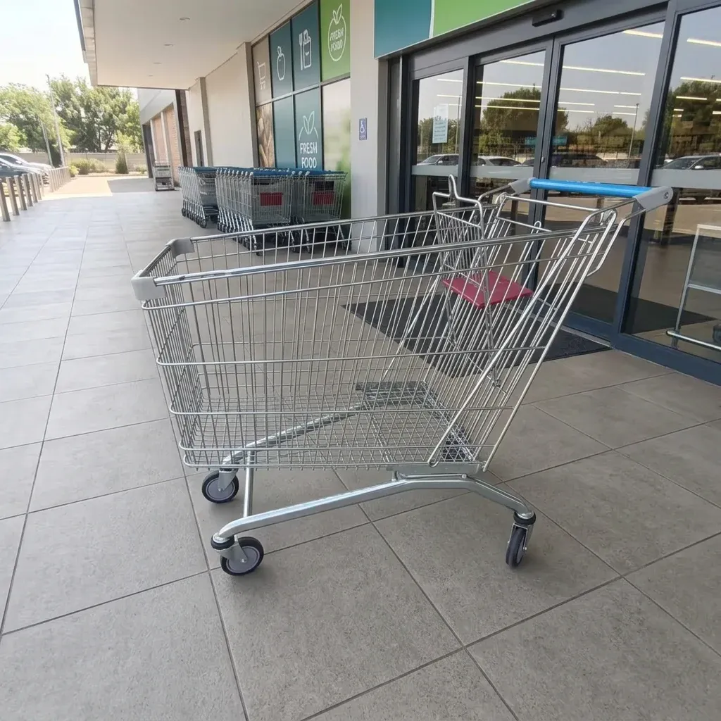 Jumbo Size 240 L Metal European Style Metal Plastic Grocery Shopping Trolley detail 1