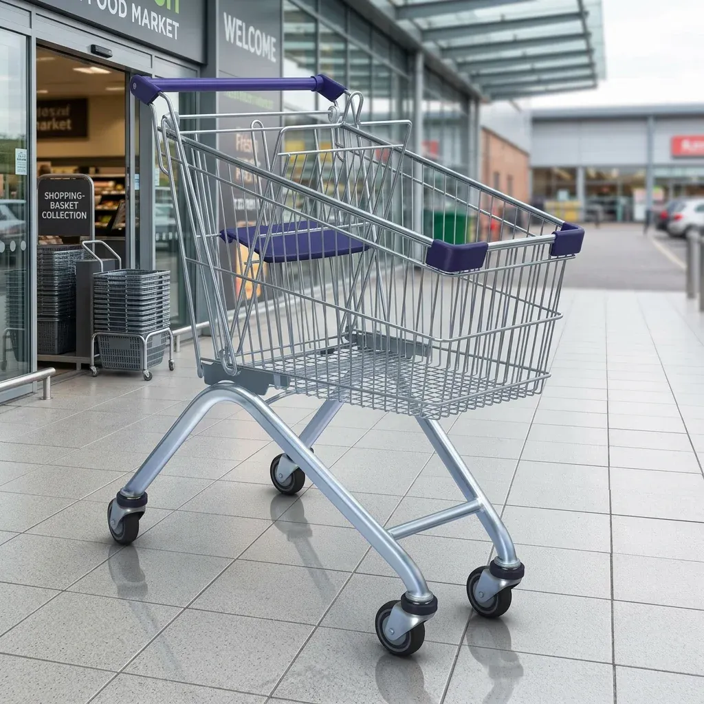 80L European Style Supermarket Shopping Trolley Metal