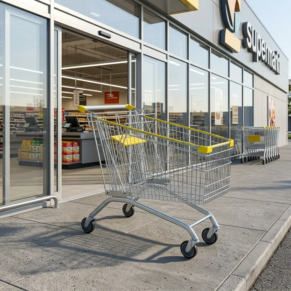 180L European Style Supermarket Grocery Store Jumbo Size Pushing Trolley
