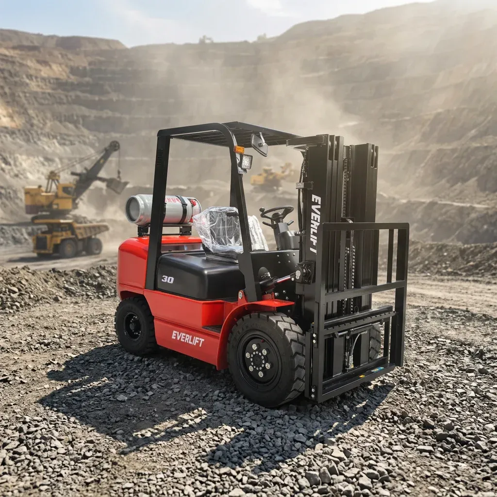 3 Ton 4WD Diesel Forklift-Heavy Duty All-Terrain Off-Road photo 1