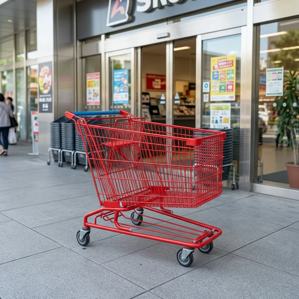 European Style Unfolding Mesh 4-Wheel Steel Wheeled Plastic Hand Trolley