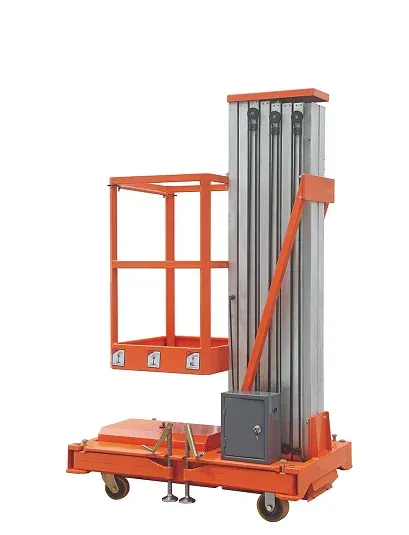 AWP6 Mobile Aluminium Single Mast Work Platform 6m Max Height Load 300 kg photo 1