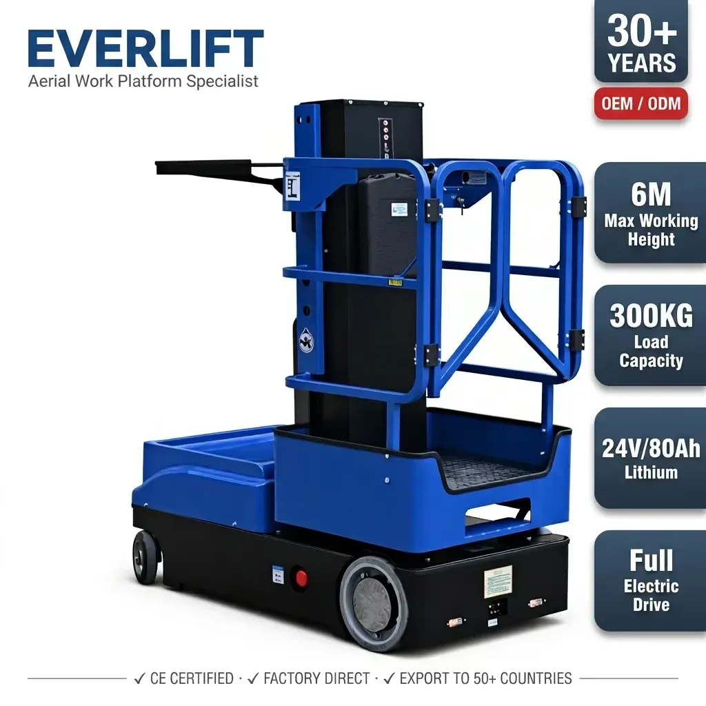 Electric Order Picker Man Lift Forklift 300 kg photo 1