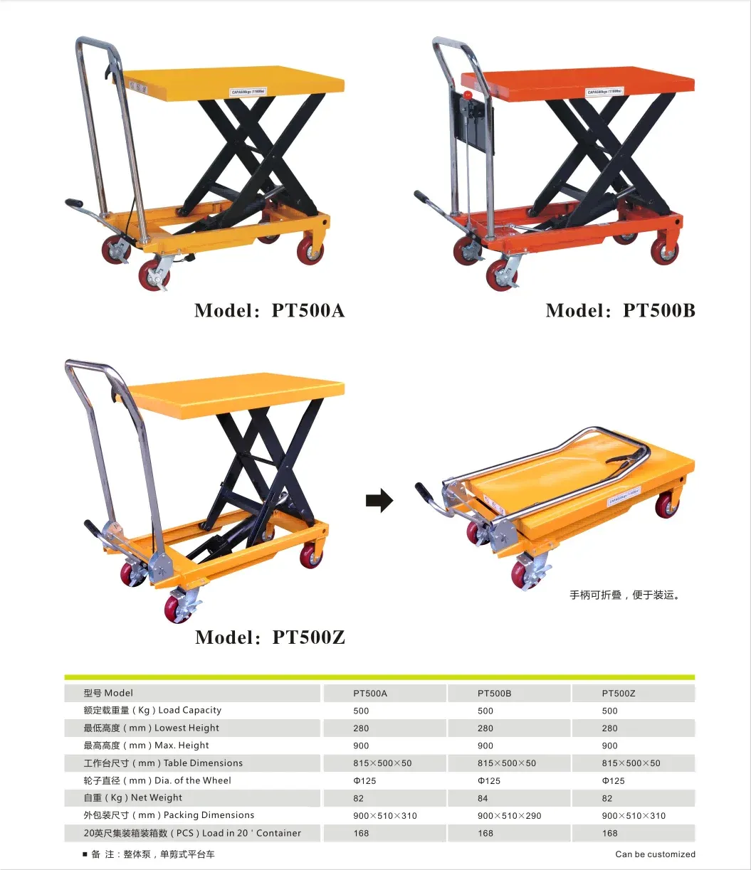 Moving Tool Folding Design Scissor Type Manual Hydraulic Lift photo 4