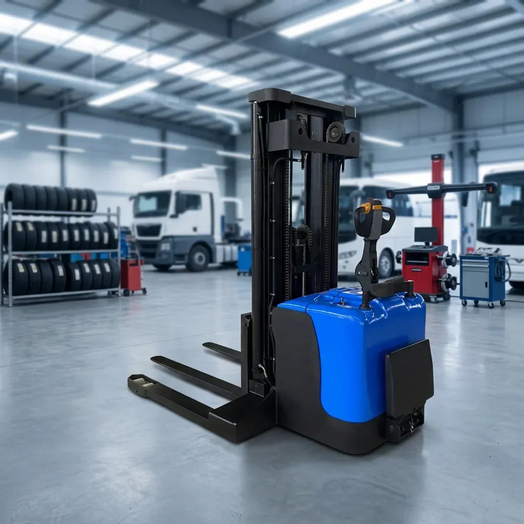 3 Ton Fully Electric Pallet Stacker Straddle Leg Type Forklift 3000 kg photo 1