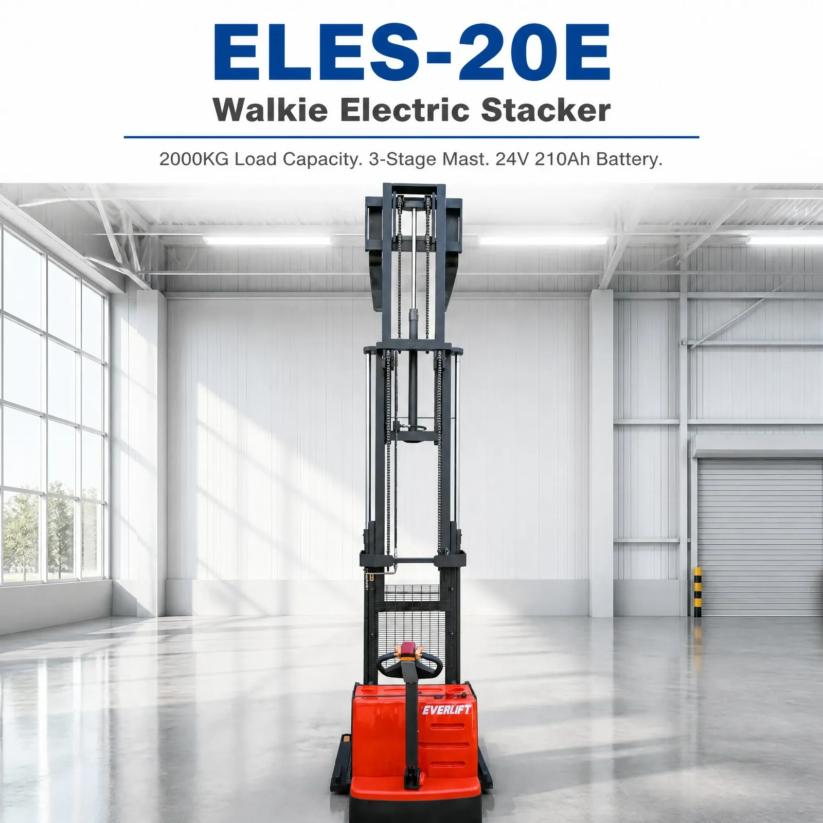 2000 kg 3-Stage Mast Electric Forklift Stacker AC 1.5kW photo 1
