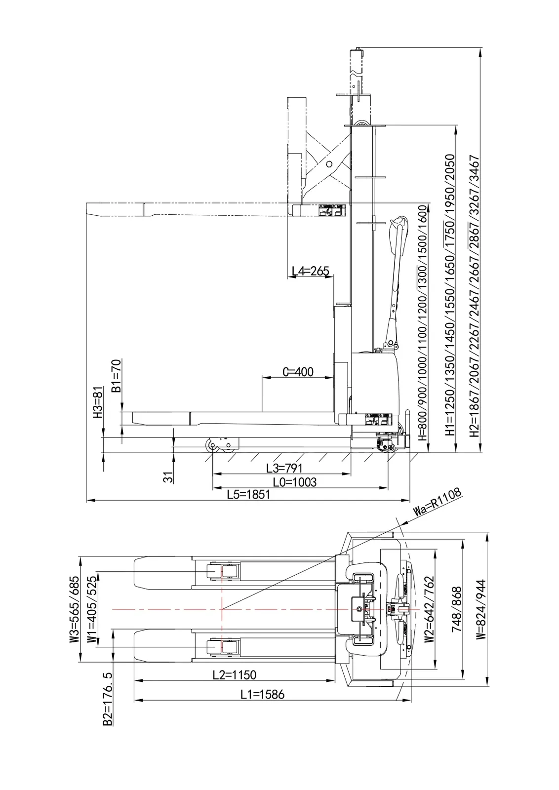 Electric Scissor Lift Pallet Stacker 1.5t detail 3