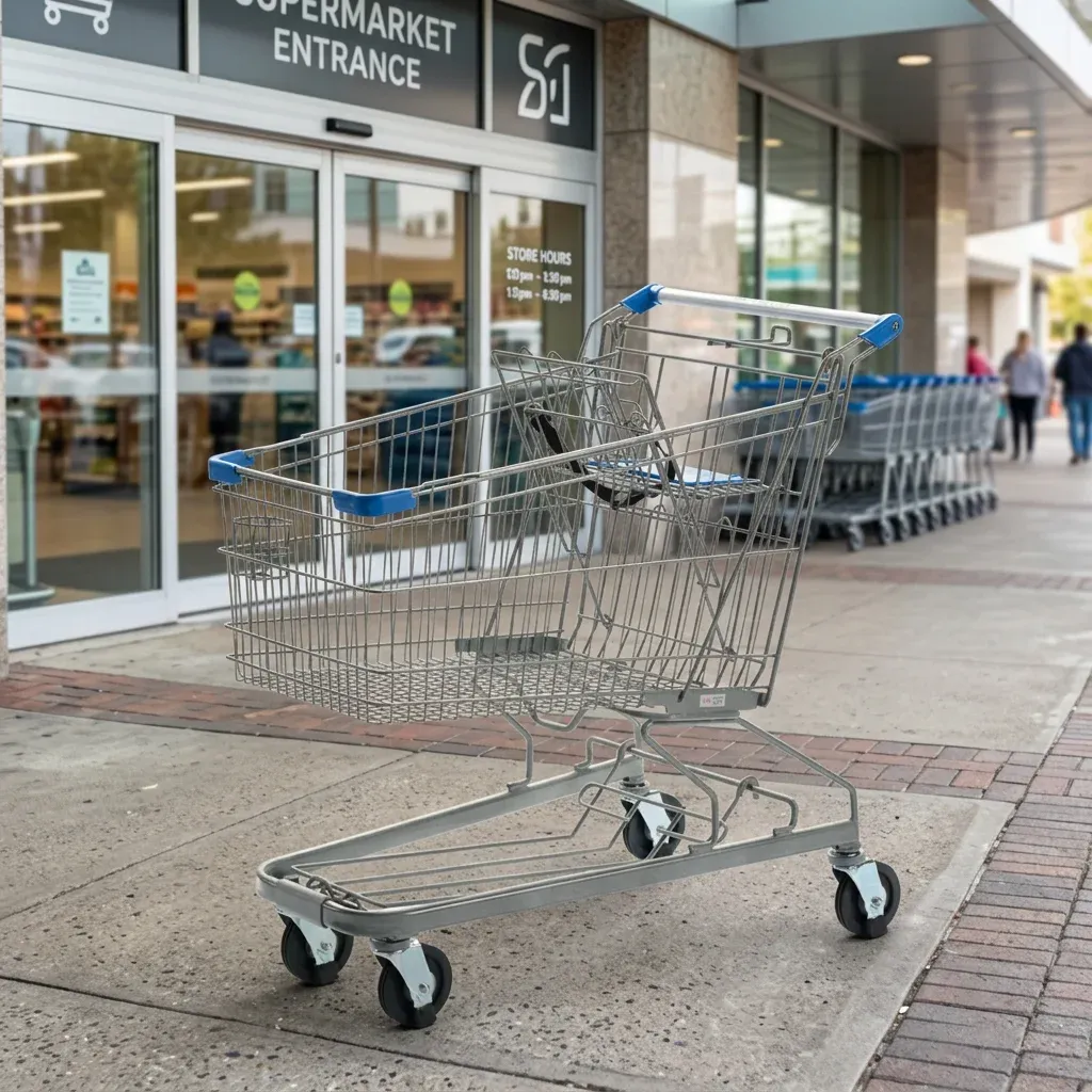 Classic Almond Supermarket American Style 150L Retail Store Shopping Trolley detail 1