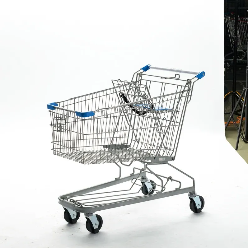 Classic Almond Supermarket American Style 150L Retail Store Shopping Trolley photo 2