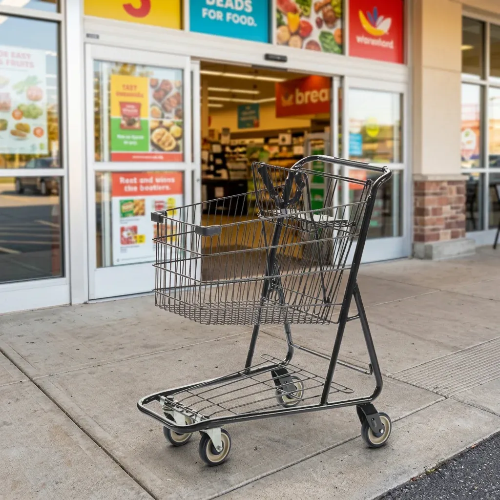 American Style Metal 80L Supermarket Shopping Trolley