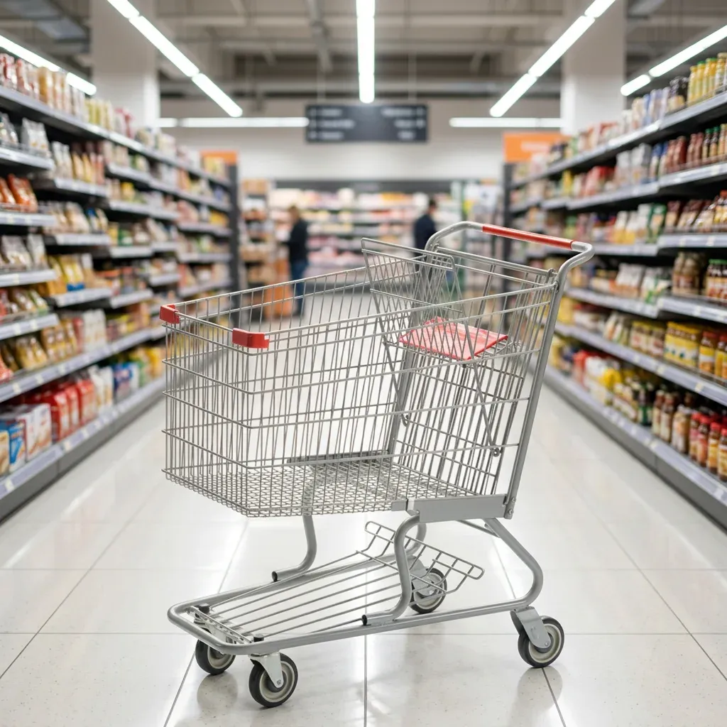 Double Layer Heavy Duty Powder American Style 170L Shopping Trolley detail 1
