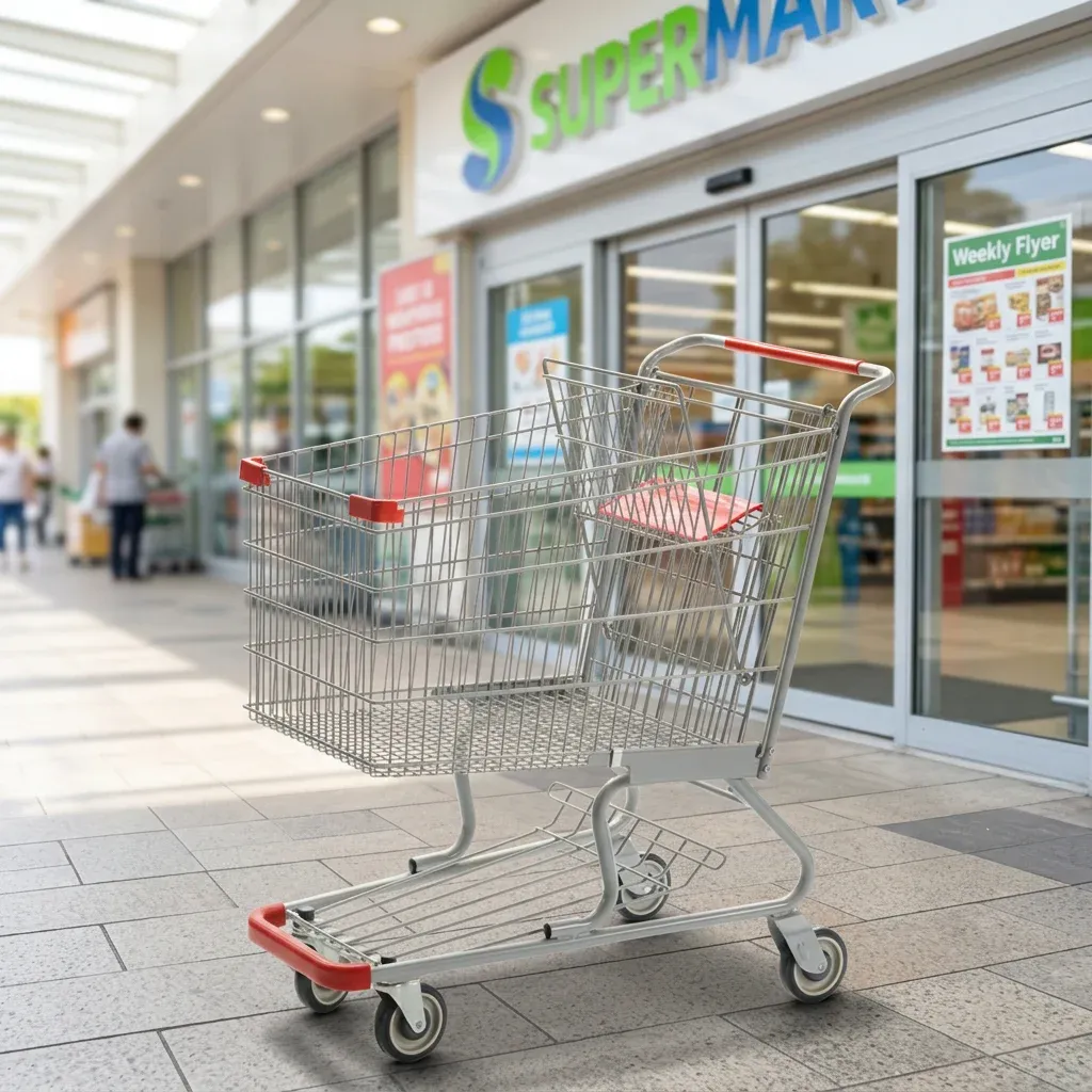 Double Layer Heavy Duty Powder American Style 170L Shopping Trolley photo 4