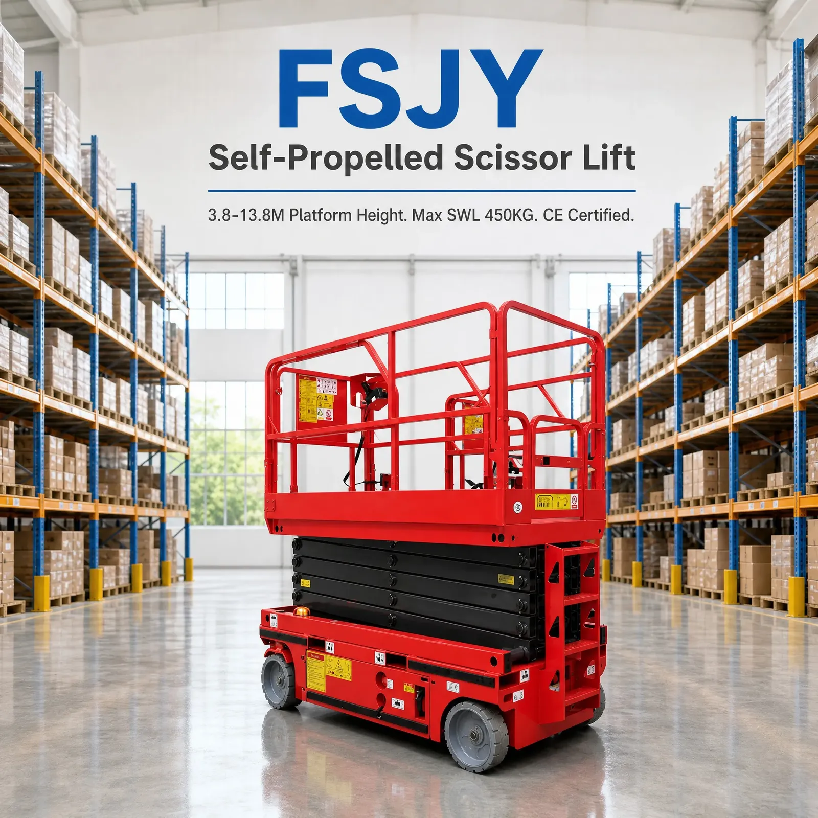 Self-Propelled Scissor Lift 3.8-13.8m Working Height 450 kg photo 1