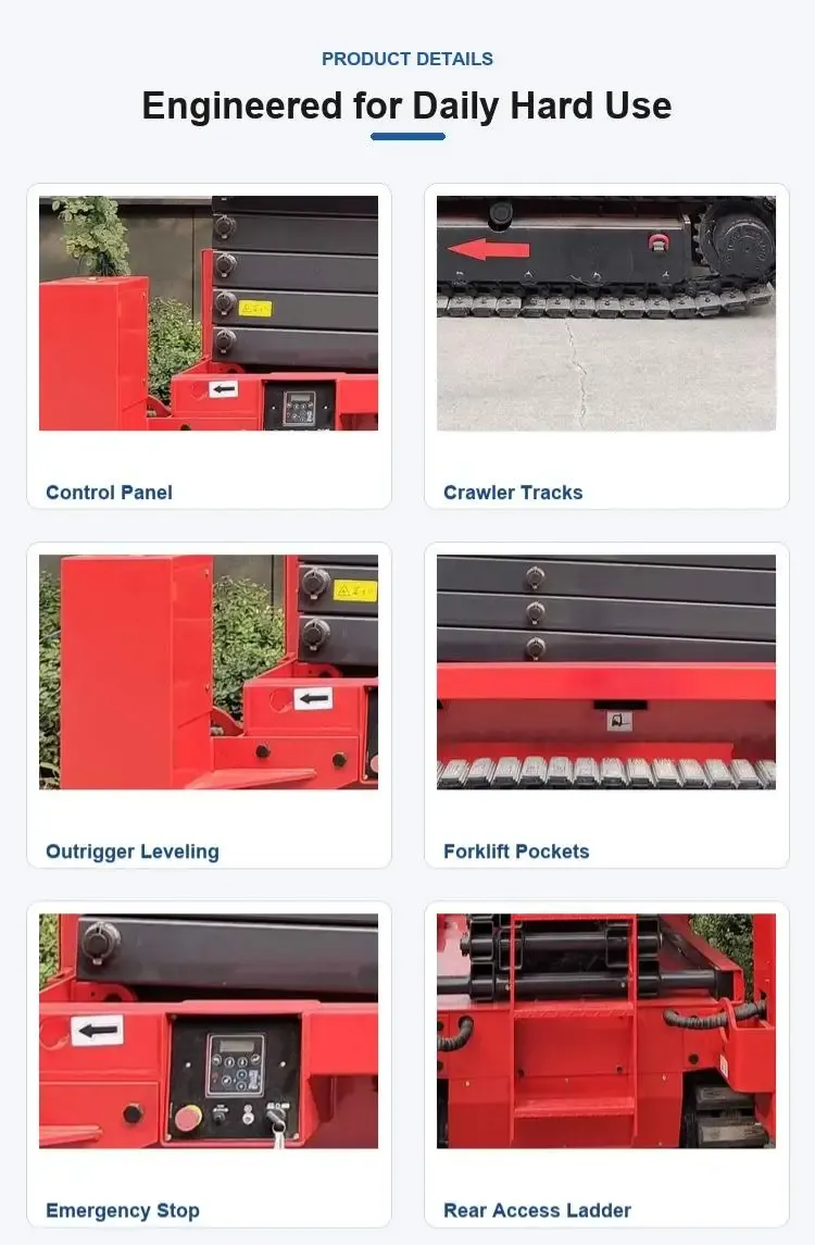 Crawler Scissor Lift Tracked Chassis One-Key Leveling detail 7