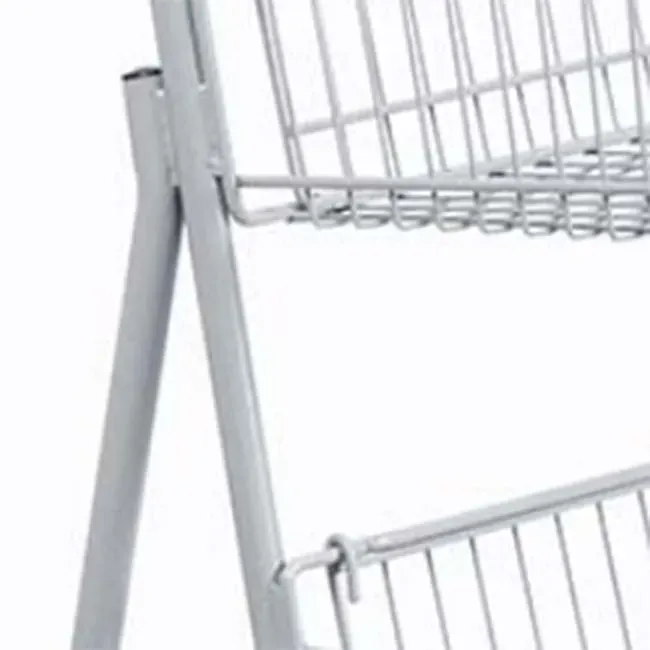Double Basket Mesh Shopping Trolley with 5 photo 3