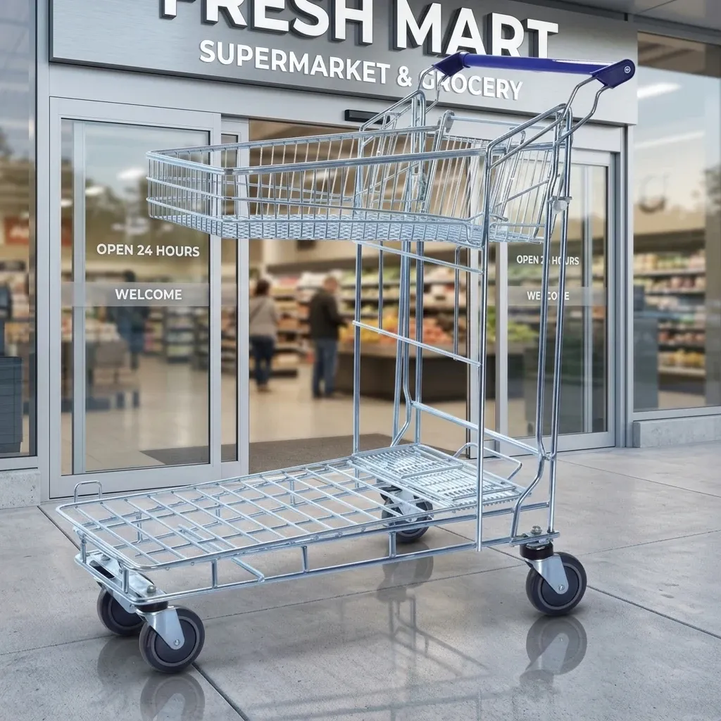 Heavy Duty Warehouse Trolley Foldable Platform Four-Wheel