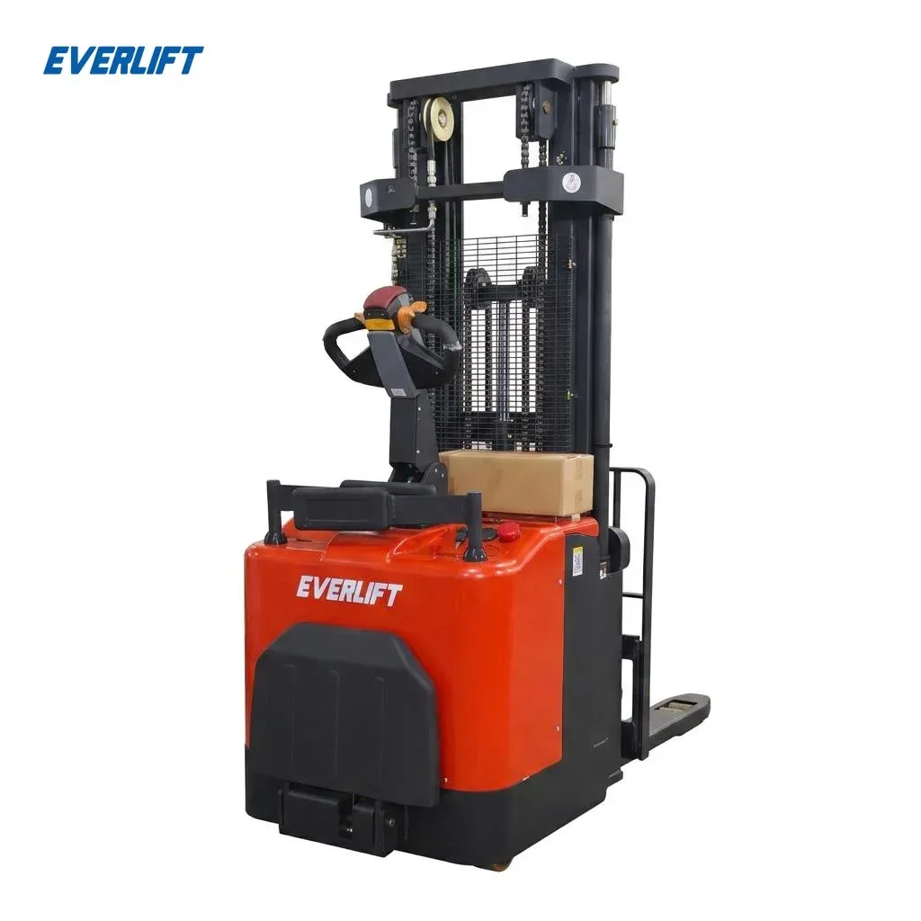 48V/100Ah 2000 kg Stand-on Electric Stacker 1600mm Turning photo 1