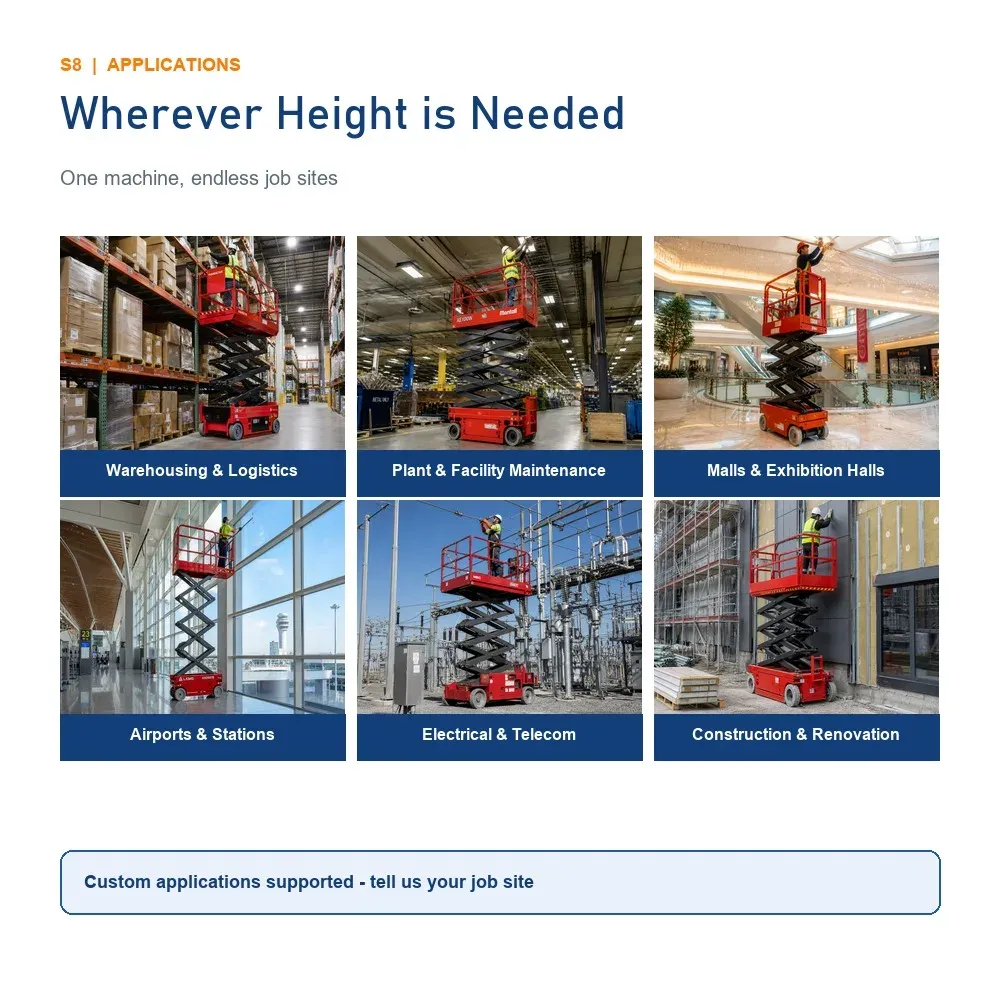 Battery Scissor Lift 8m Hydraulic Lifting Platform Aerial photo 5