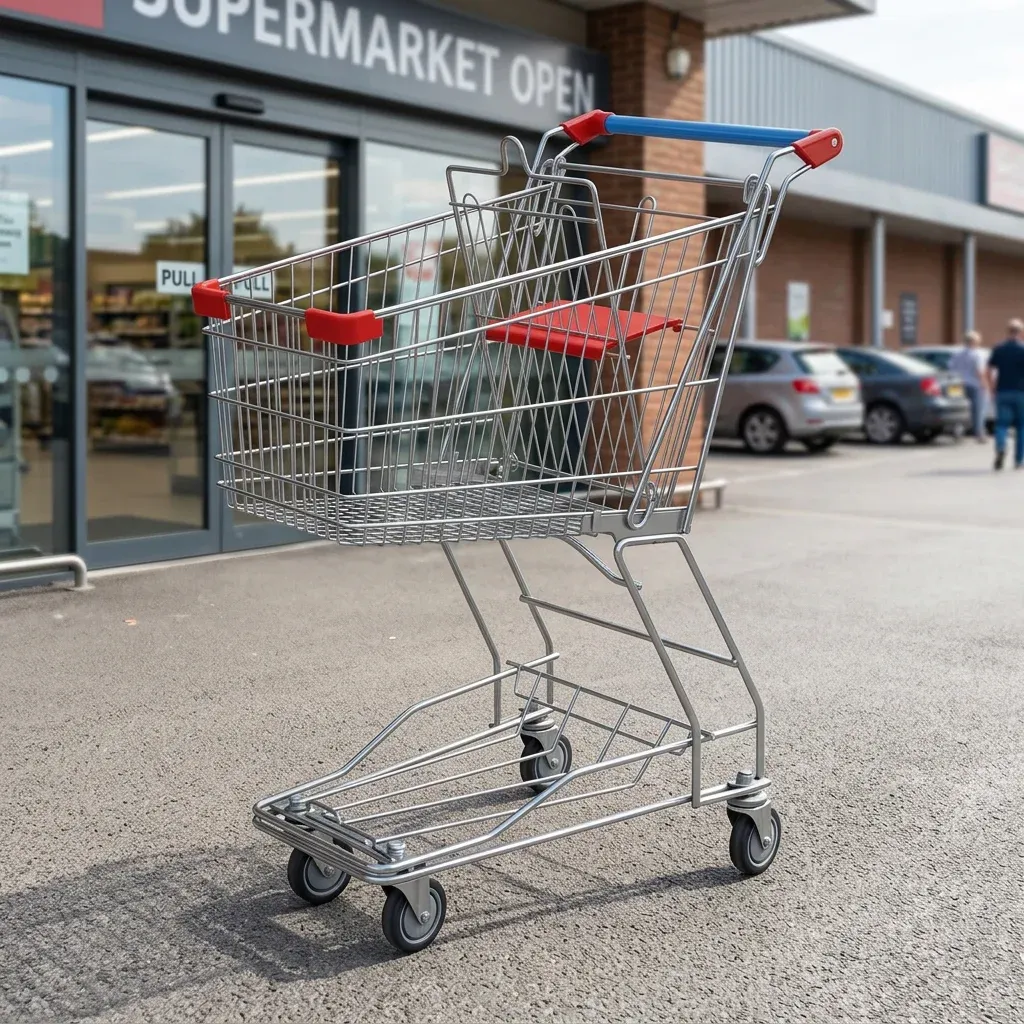 Asian 60L Mesh Shopping Trolley with 5