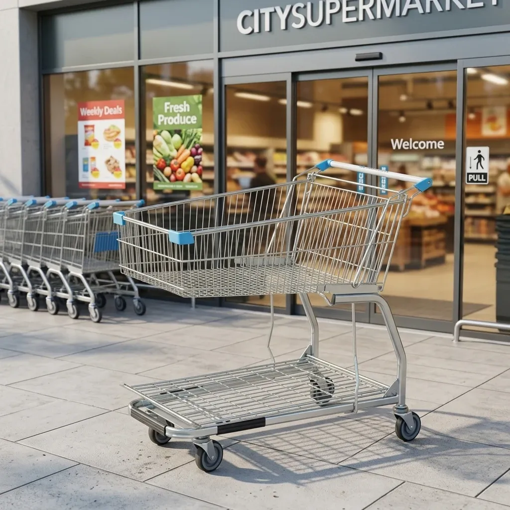 Heavy Duty Mesh Wire Basket Picking Cart with 5