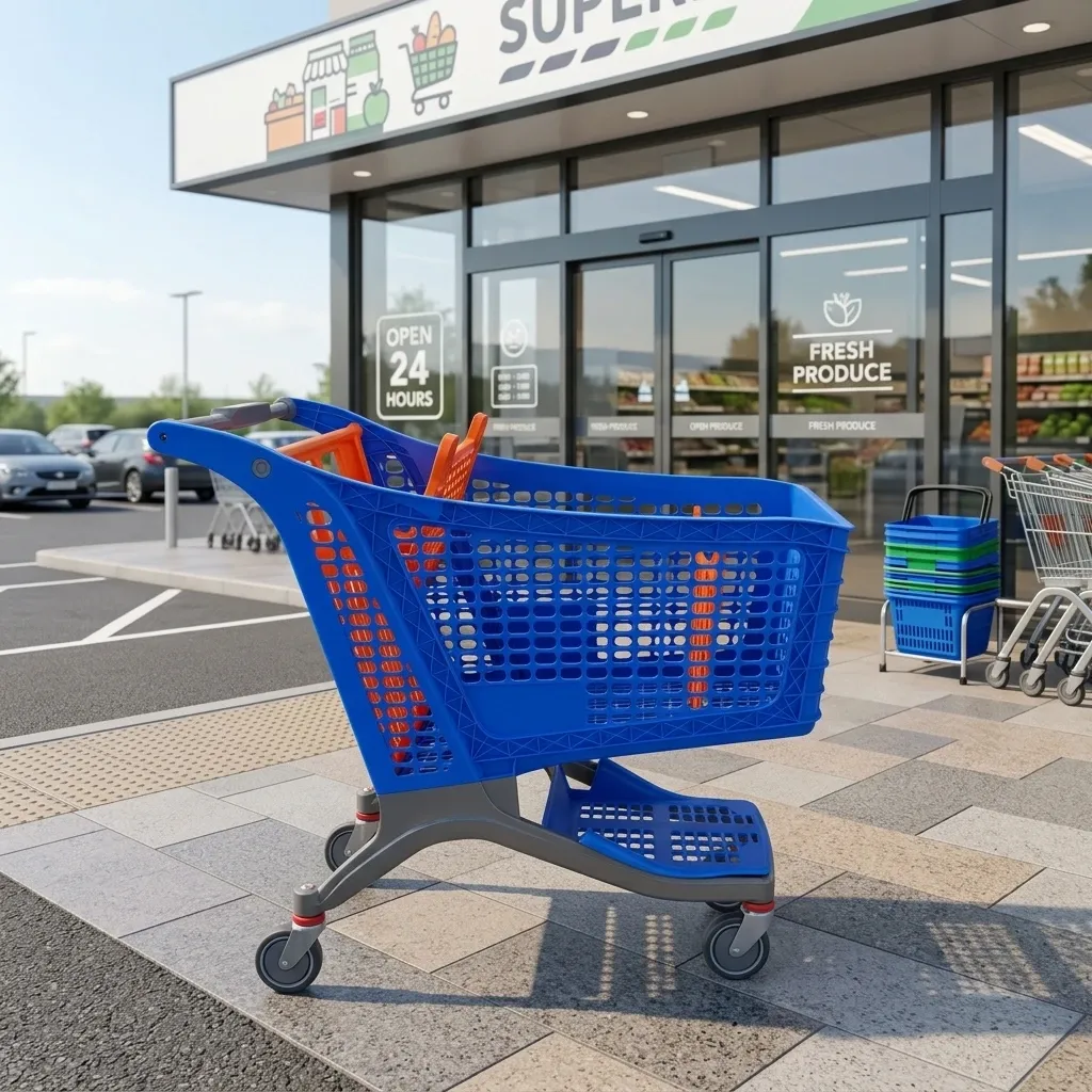 180L Plastic Shopping Trolley and Cart
