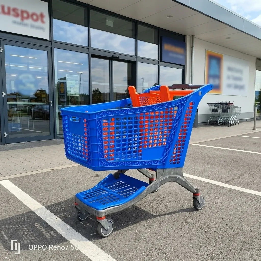 175 L Colourful Plastic Supermarket Shopping Trolley photo 3