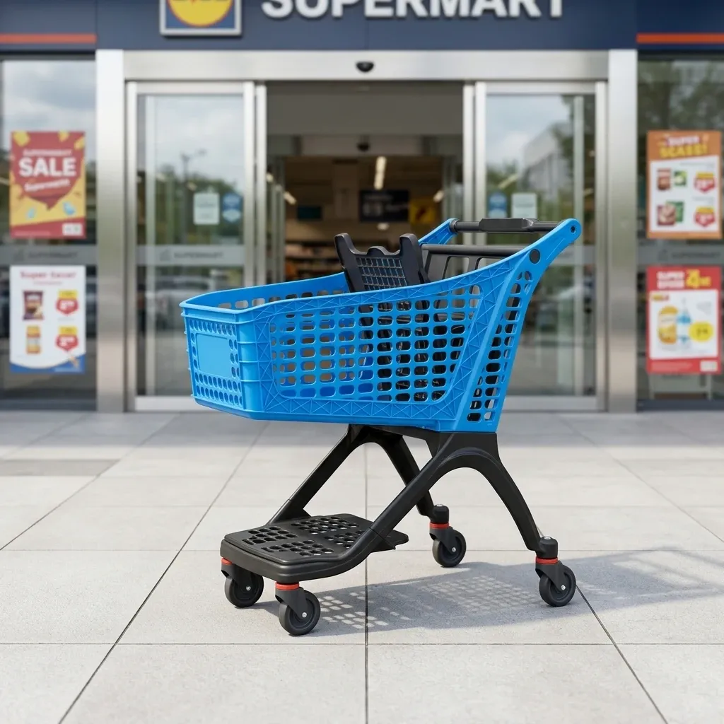 100 L Colourful Plastic Supermarket Shopping Trolley (LPT-09368)