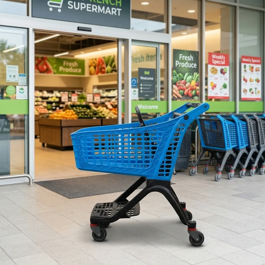 100 L Colourful Plastic Supermarket Shopping Trolley (LPT-09368) photo 3