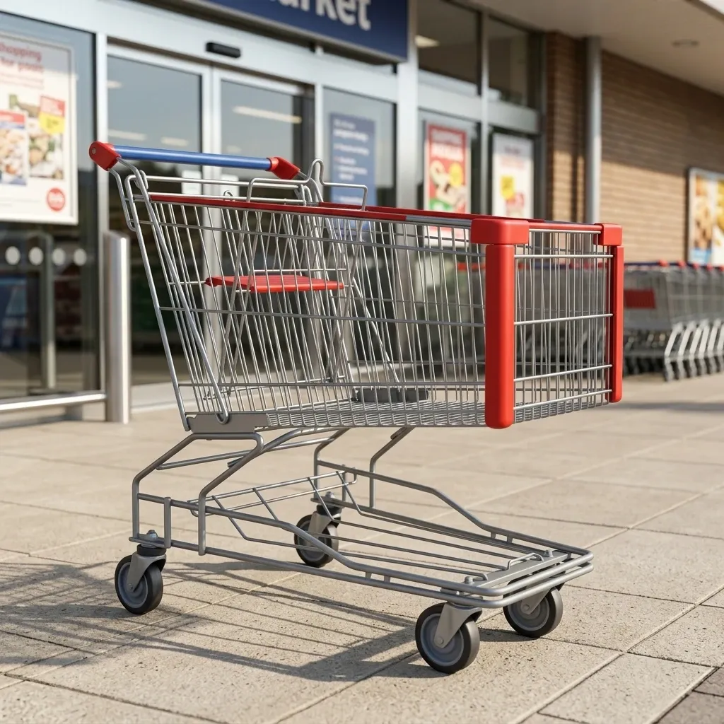 Folding Asian Style 60~240L Heavy Duty Mesh Steel Shopping Trolley