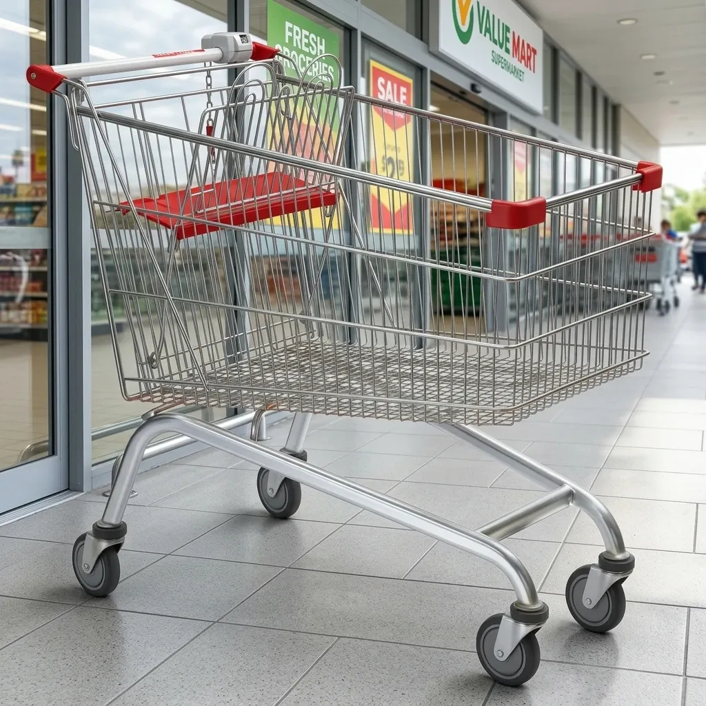 190L High-Capacity Hypermarket Hand-Push Shopping Trolley