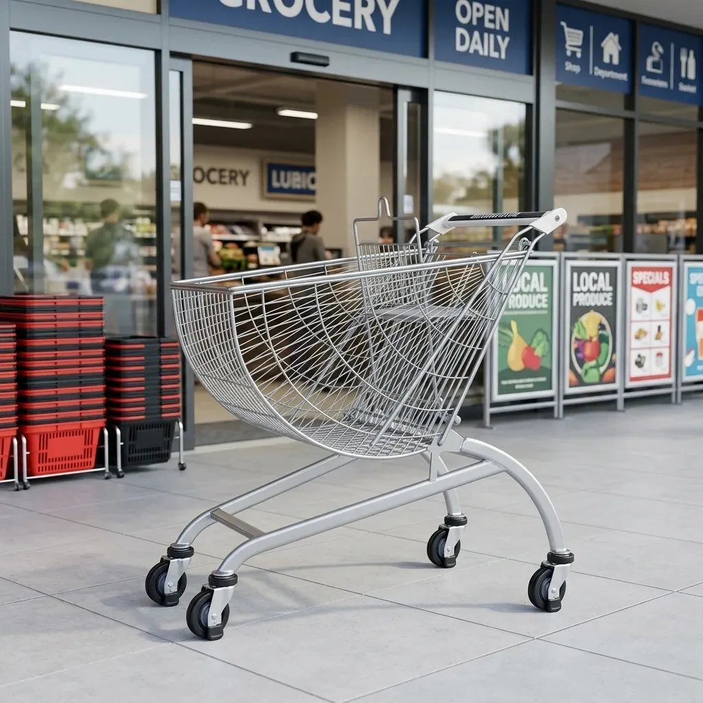 80L European Style Metal Supermarket Shopping Trolley
