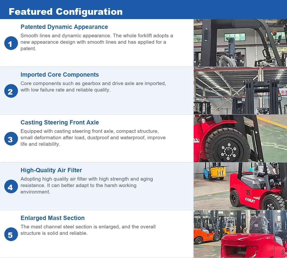 20% Gradeability 3 Ton Diesel Counterbalance Forklift detail 3