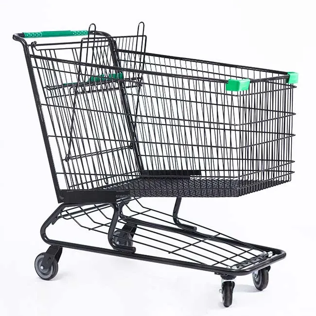 American Style Platform Mesh Zinc Plated Aluminium Shopping Trolley (LPT-49939) detail 3