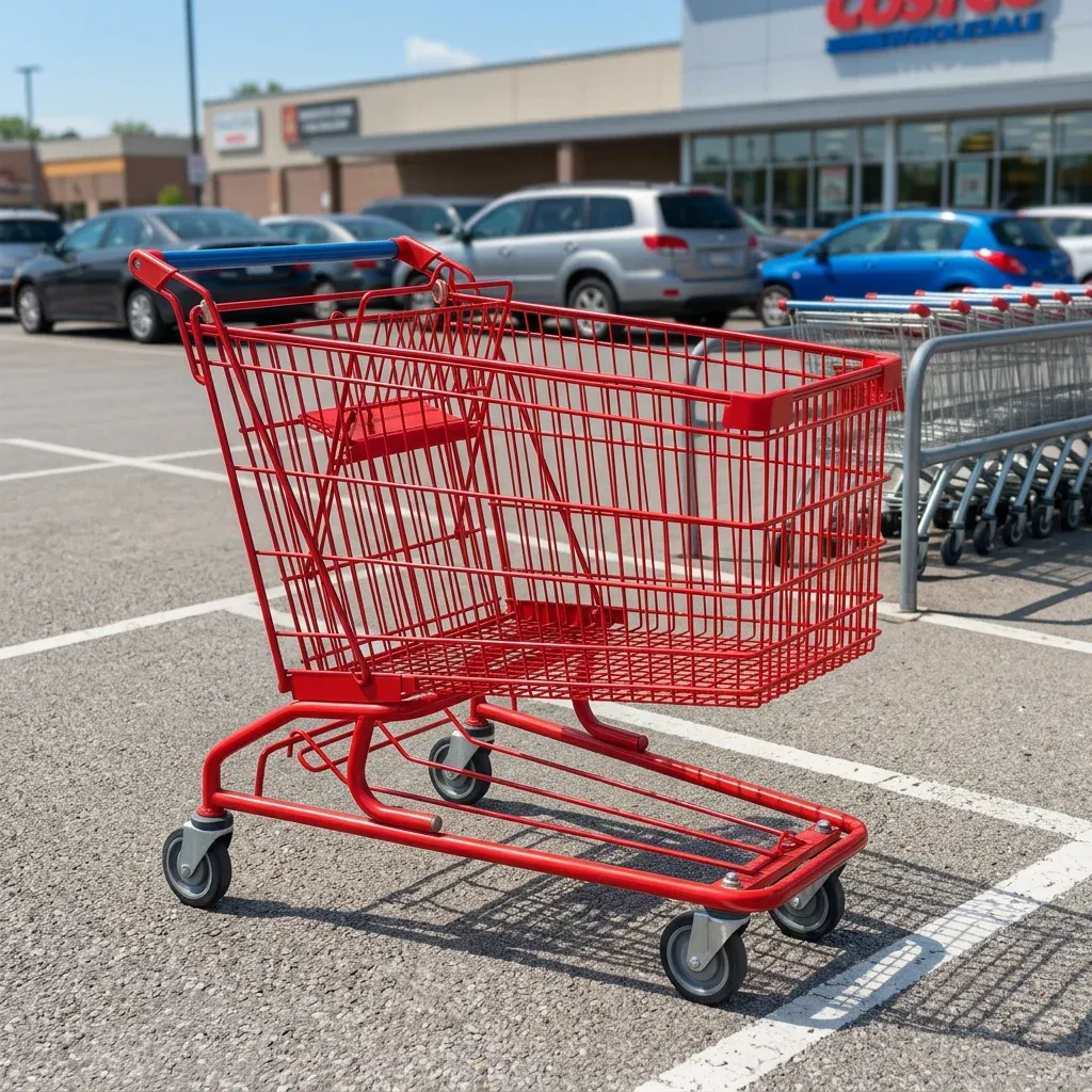 American Style Platform Mesh Zinc Plated Aluminium Shopping Trolley (LPT-49939)
