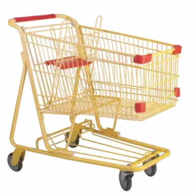 American Style Platform Mesh Zinc Plated Aluminium Shopping Trolley (LPT-49939) photo 3