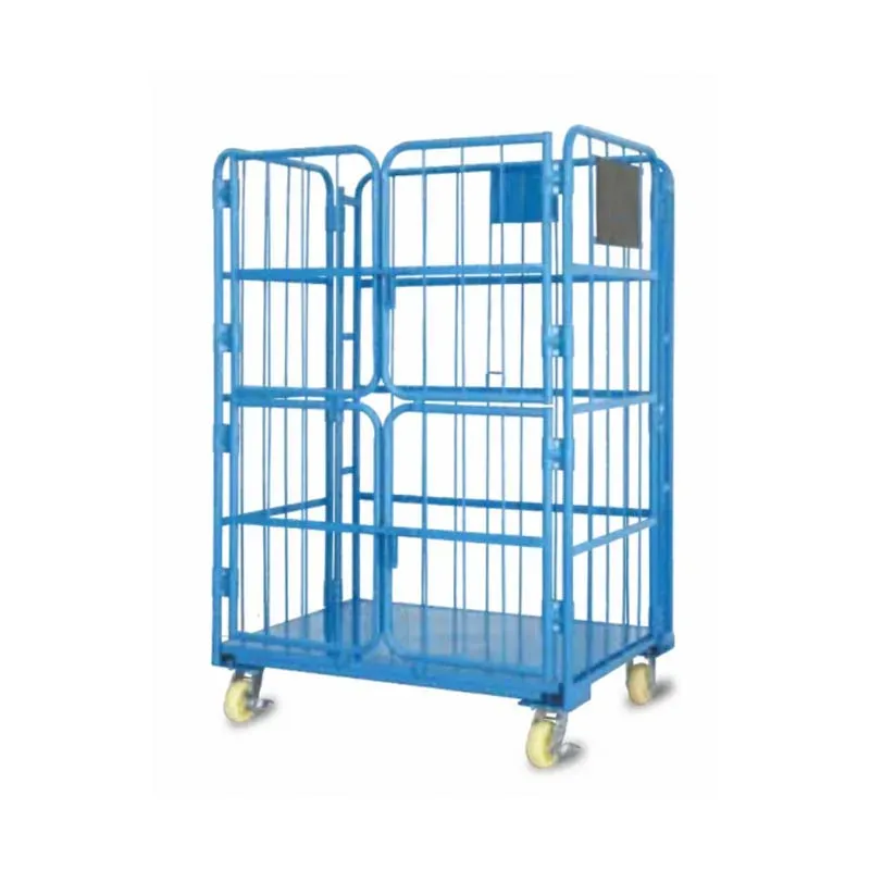 3-Layer Industrial Logistic Roll Cage Trolley Metal detail 2