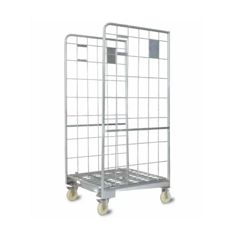 3-Layer Industrial Logistic Roll Cage Trolley Metal photo 3