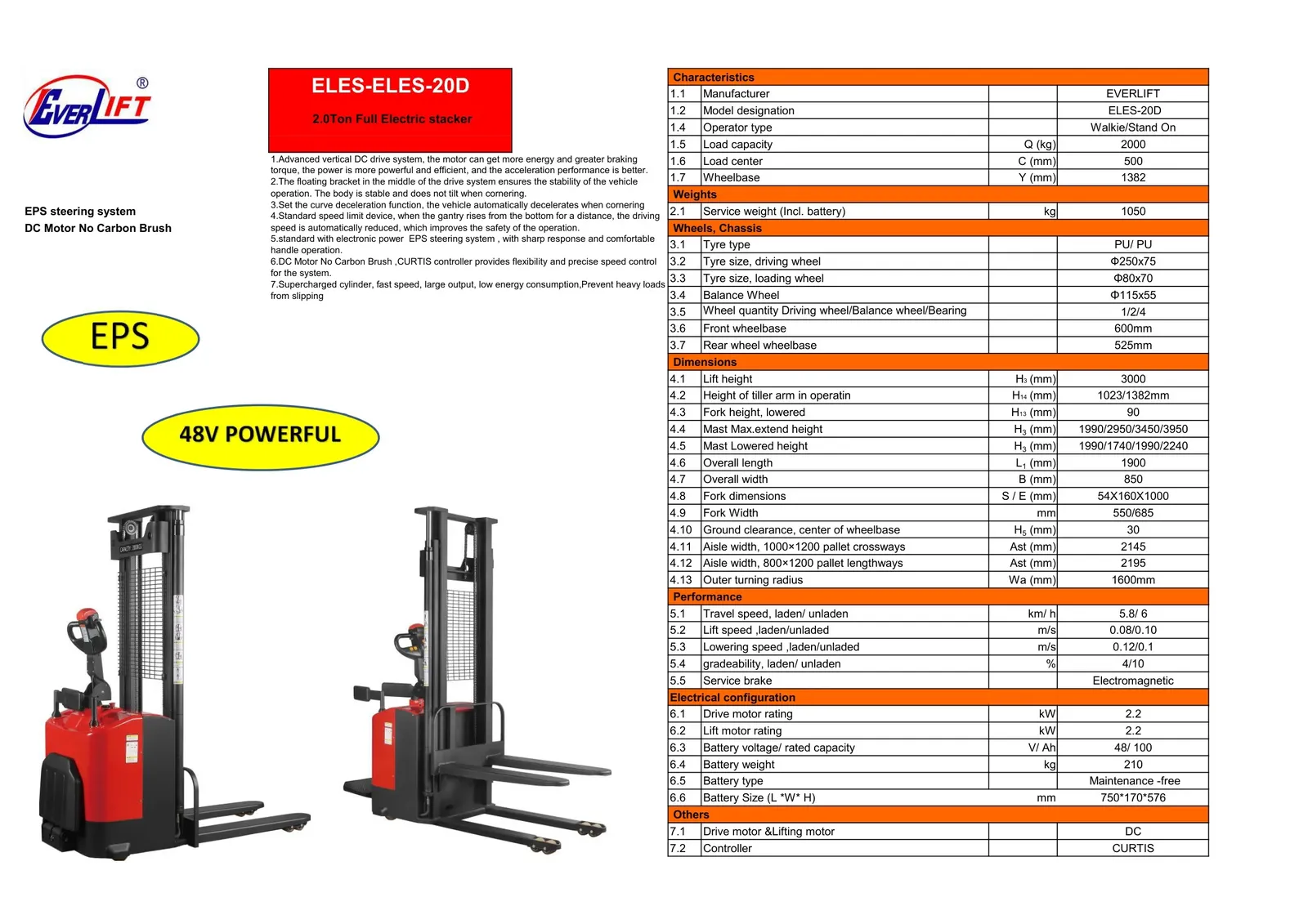 Electric Stacker 2 Ton detail 2