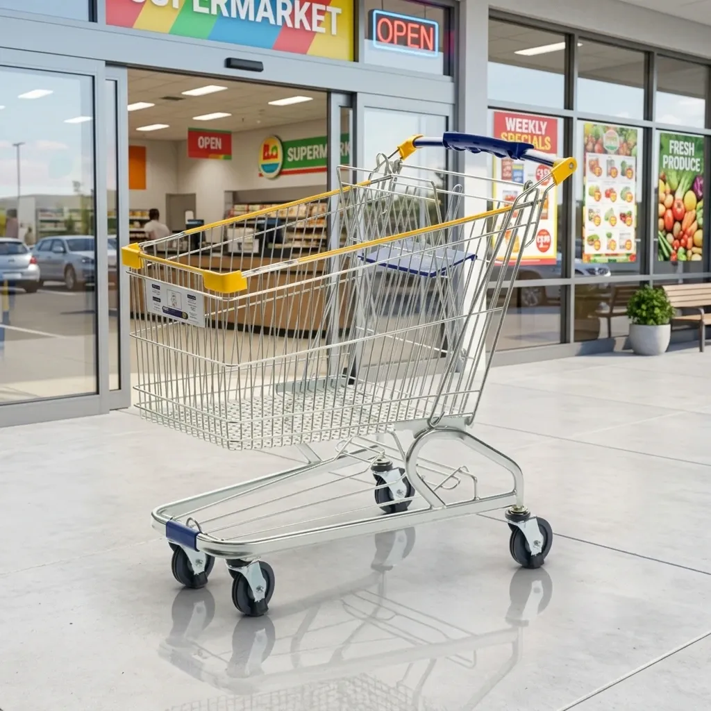 180L American Style Commercial Steel Wire Mesh Body Supermarket Shopping Trolley