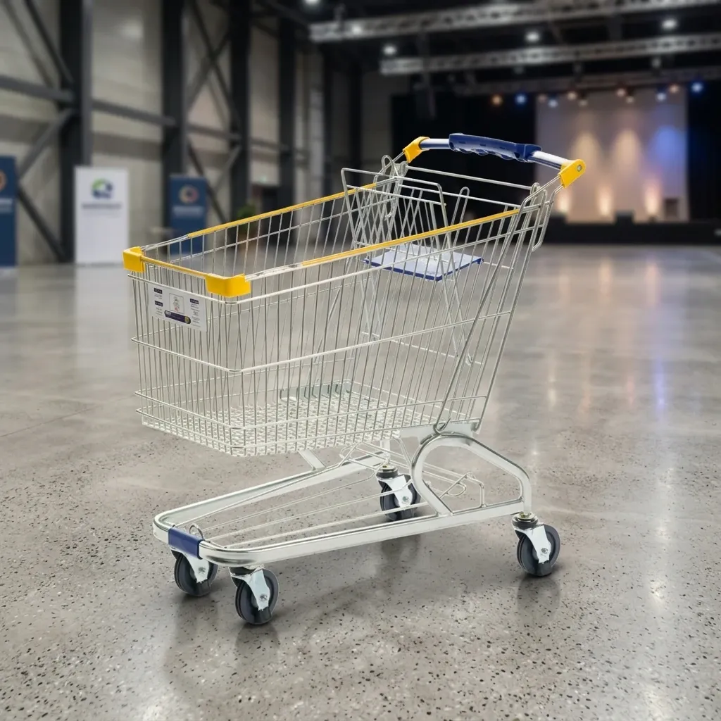 180L American Style Commercial Steel Wire Mesh Body Supermarket Shopping Trolley photo 4
