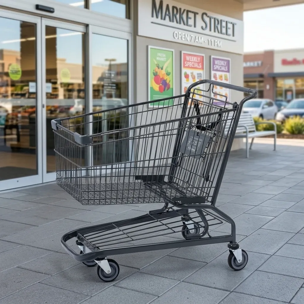 120L Supermarket Grocery Metal Hand Carts Trolleys Asian detail 1